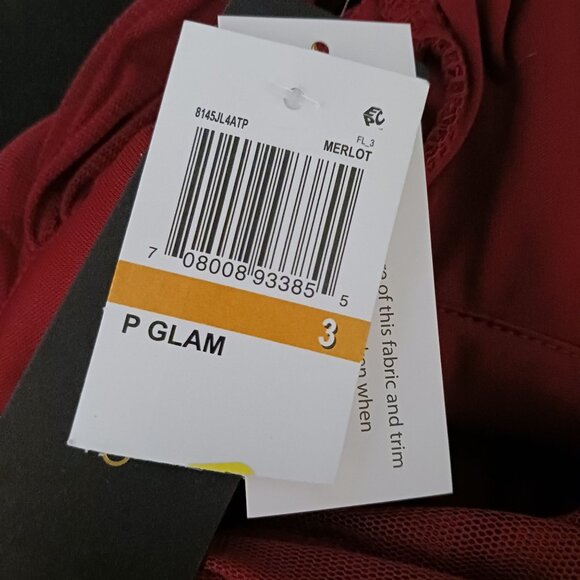 City Studio Juniors Emma Mesh Padded Bust Evening Dress in Merlot Red,‎ Size 3 - Picture 12 of 13